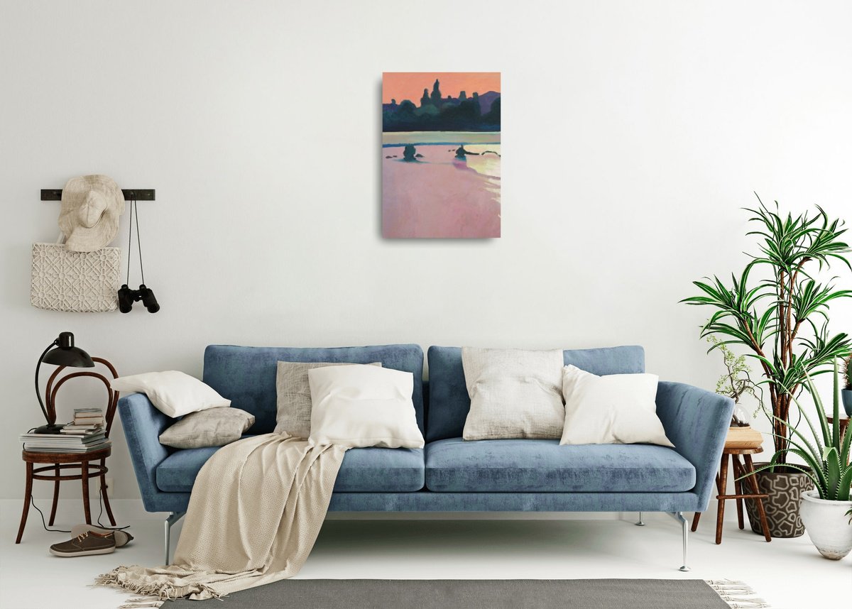 Impressionistic Landscape Oil Painting By Vasyl Koval, 20 X 28", Stream, Original Artwork