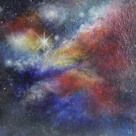 HeadSpace - Stars, Nebula, Space Painting. Textured Wall Art.