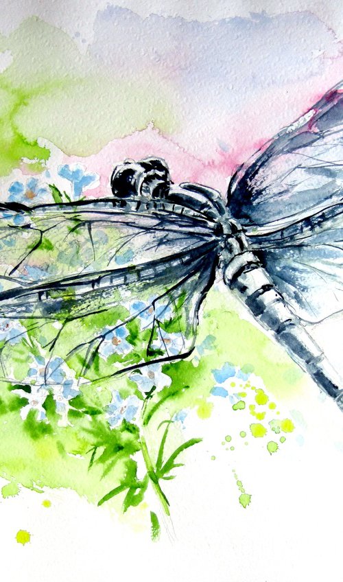 Dragonfly with flowers by Kovács Anna Brigitta