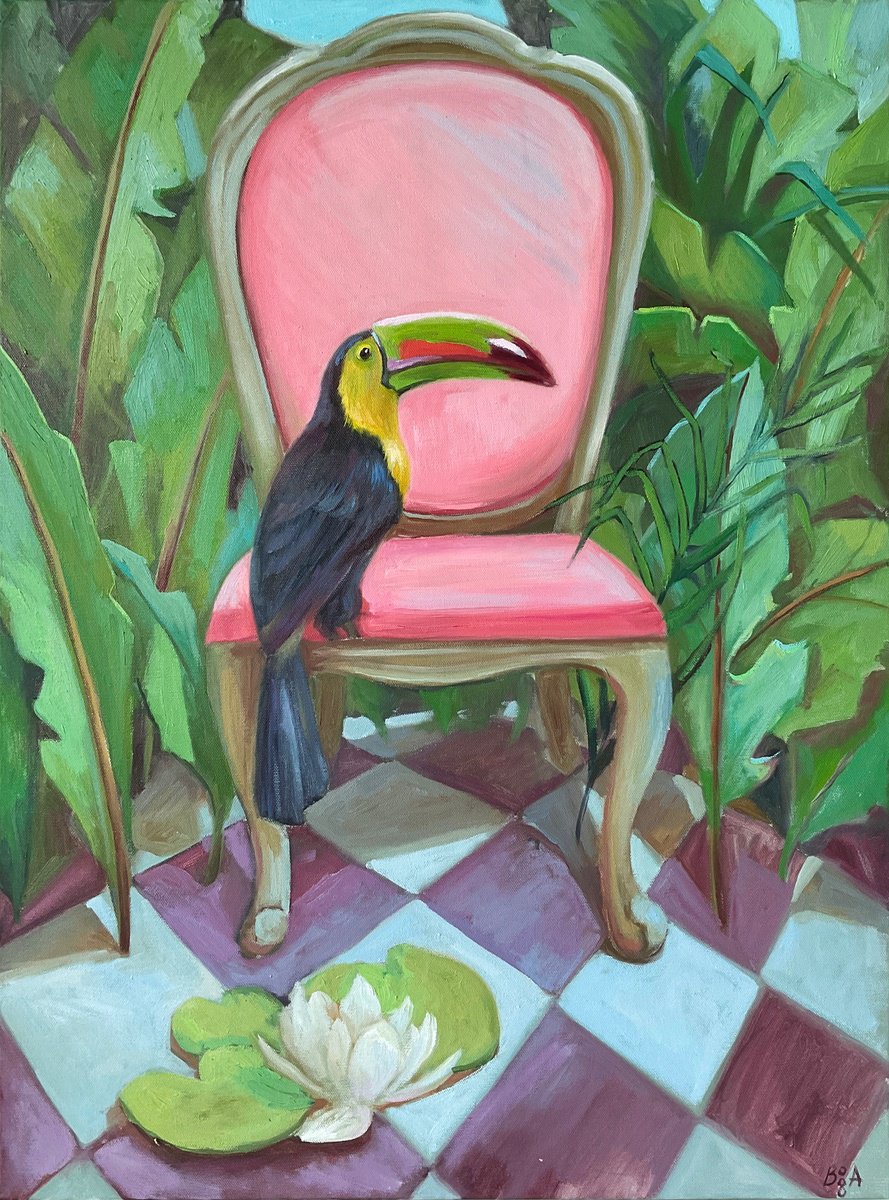 Surrealistic Oil Painting , Toucan By Anna Bogushevskaya, 24 X 31, Artwork For Sale On Artfinder
