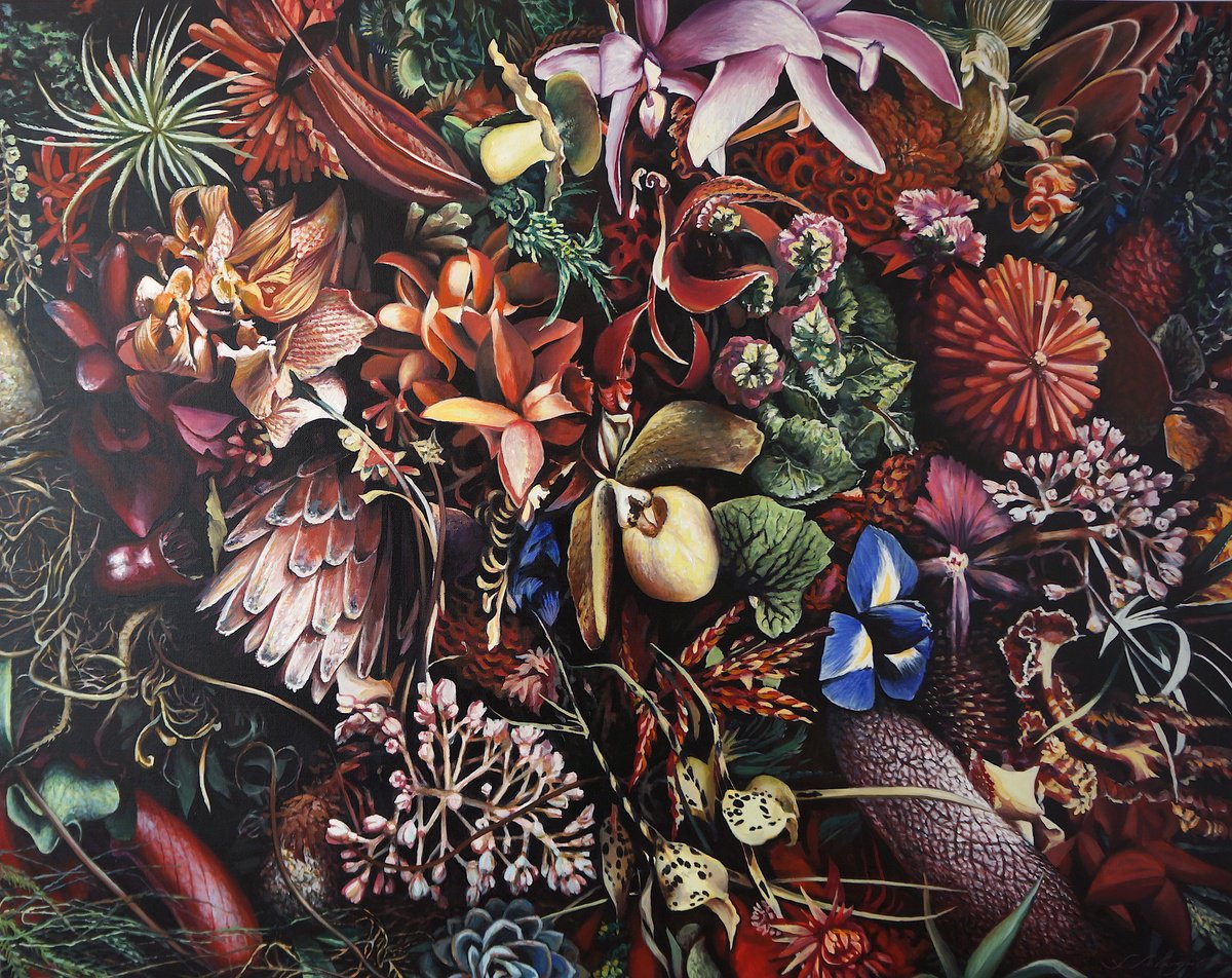 Photorealistic Still Life Oil Painting By Sergej Sologub, 55 X 43", Orgasm, Original Artwork