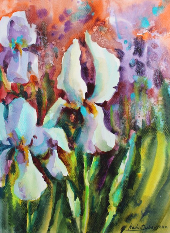 Irises. Original artwork