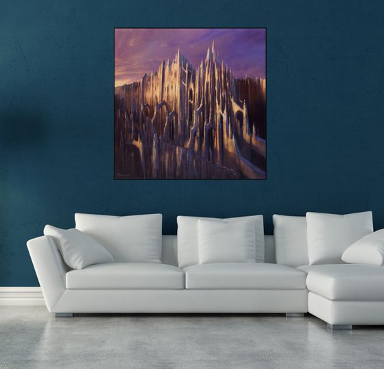 GOTHIC NATURE. Large painting 110x110cm