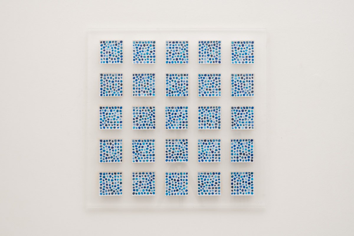 Abstract Sculpture By George Tilelis, 22 X 22, Multi Blue, Original Artwork