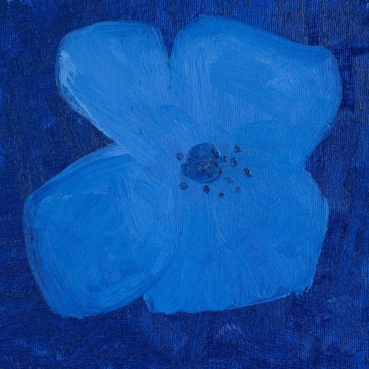 Abstract Botanical Oil Painting By Glib Franko, 9 X 9, #36, Original Artwork