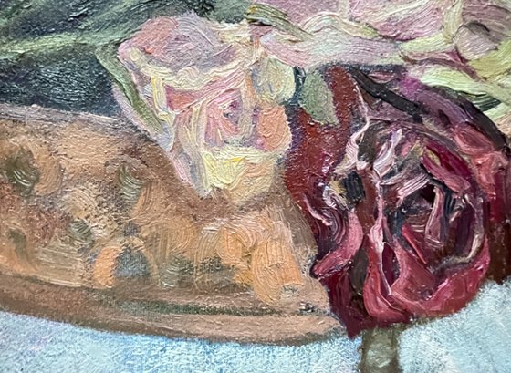 Still life with a brass  teapot