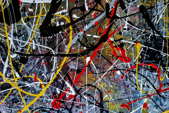 - Through the Chaos - Abstract expressionism JACKSON POLLOCK style enamel on canvas