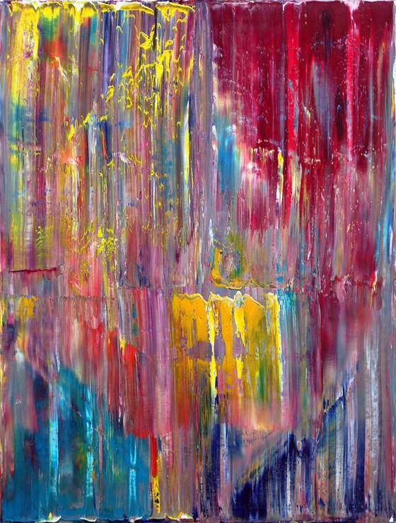 "Color In Decay" - FREE WORLDWIDE SHIPPING - Large Original PMS Oil Painting On Canvas - 36 x 48 inches, 91 cm x 122 cm