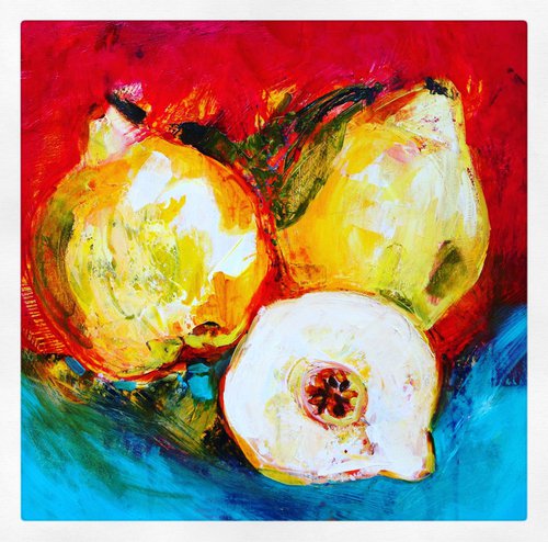 Fruits Quince- original oil on canvas by Olga Pascari