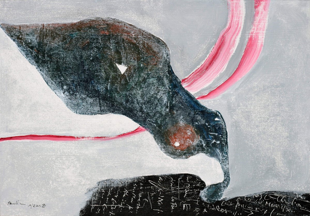 Portrait Acrylic Painting By Jiri Havlik, 20 X 14, Love Letter, Original Artwork