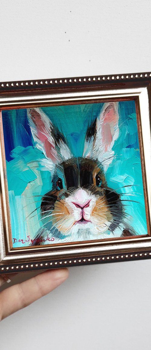 Black and white rabbit by Nataly Derevyanko