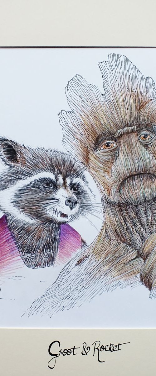 Groot & Rocket by Flo