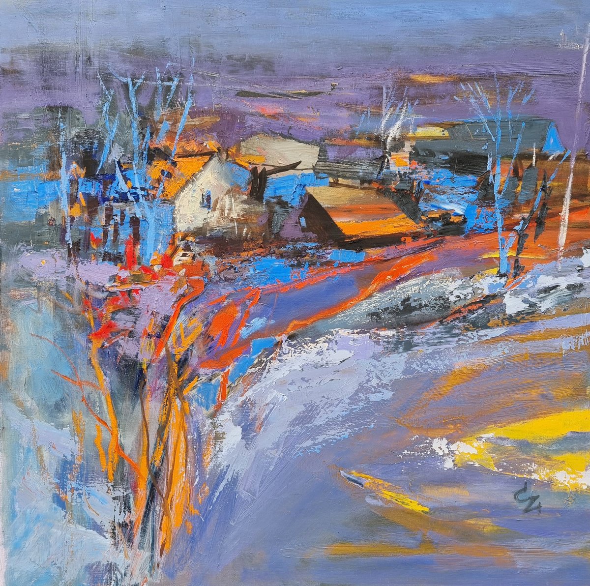 Winter Landscape By Victoria Cozmolici, 28 X 28, Artwork For Sale On Artfinder