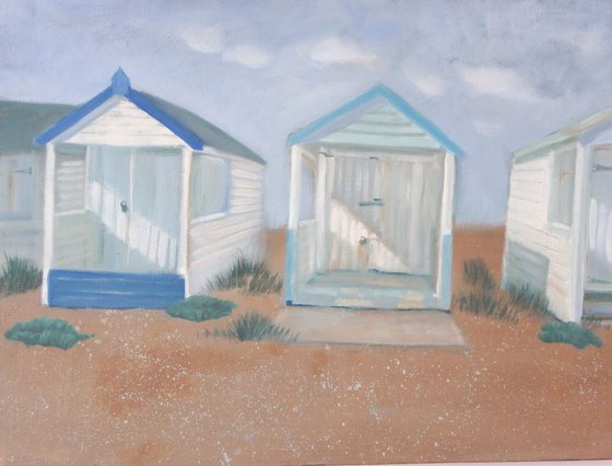 Weathered beach huts