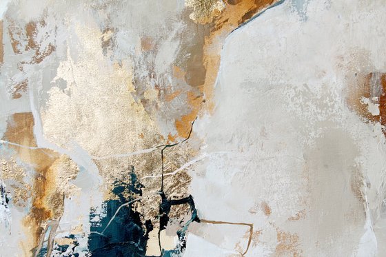 "Sobriety" Acrylic abstract navy gold art