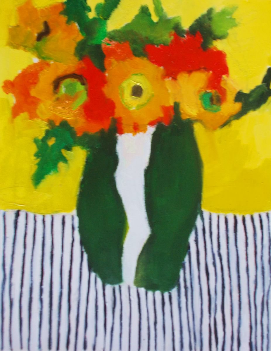Flowers on Stripes No. 3 by Ann Cameron McDonald
