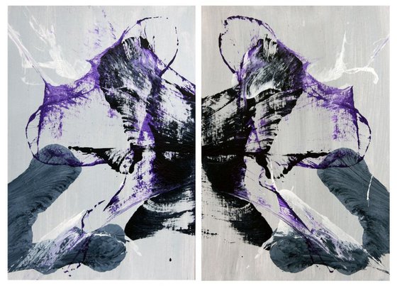 Abstract diptych art #204