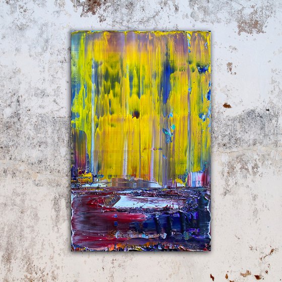 "Messing It Up" - Original PMS Abstract Oil Painting On Reclaimed Wood Panel - 14.5" x 23.5"