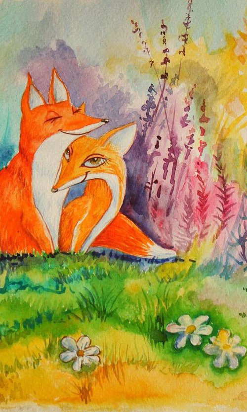 Foxes by Elina Vetrova