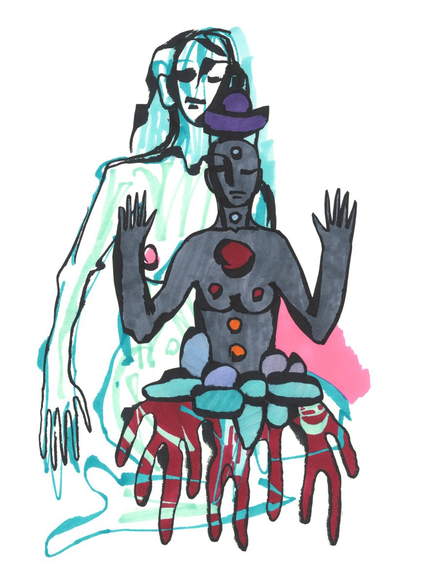 Portrait Ink Drawing By Sofi Ginger, 8 X 11", Inner Temple, Original Artwork