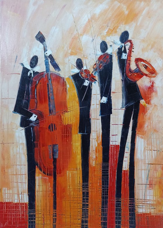Jazz (50x70cm, oil painting, ready to hang)