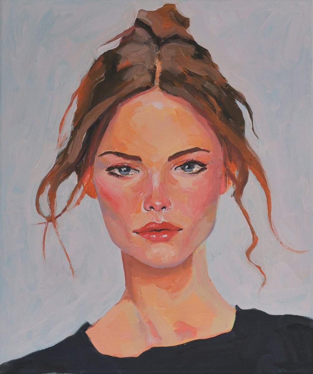 Impressionistic Portrait Oil Painting By Oleksii Iakurin, 10 X 12", A Thousand Stories 14, Original Artwork