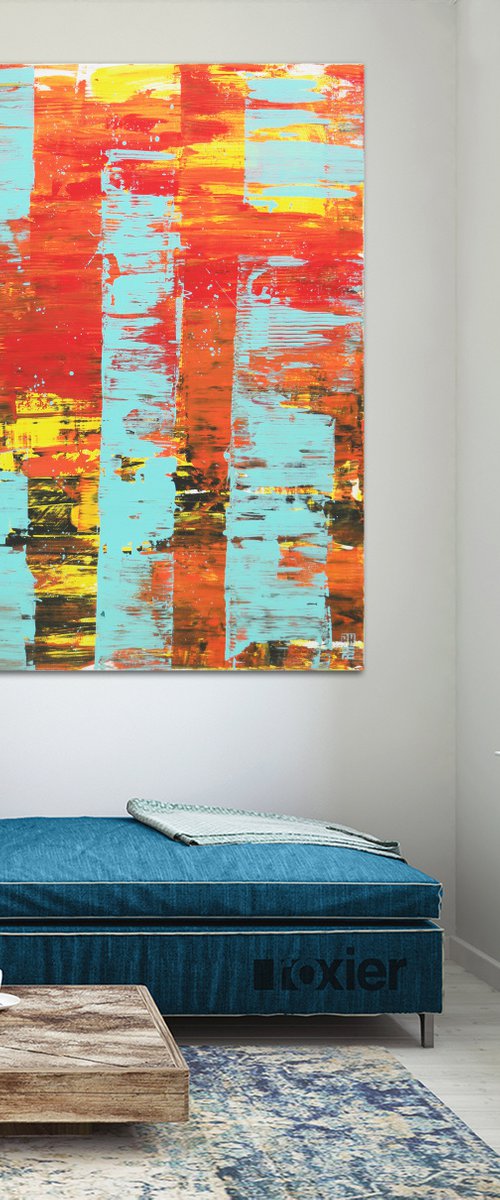 Static Orange - Abstract Painting - Affordable Art - Ronald Hunter - 7A by Ronald Hunter