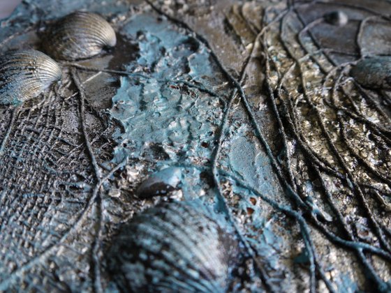 On The Shore - Large 90cm x 60cm, heavily textured mixed media painting, ready to hang