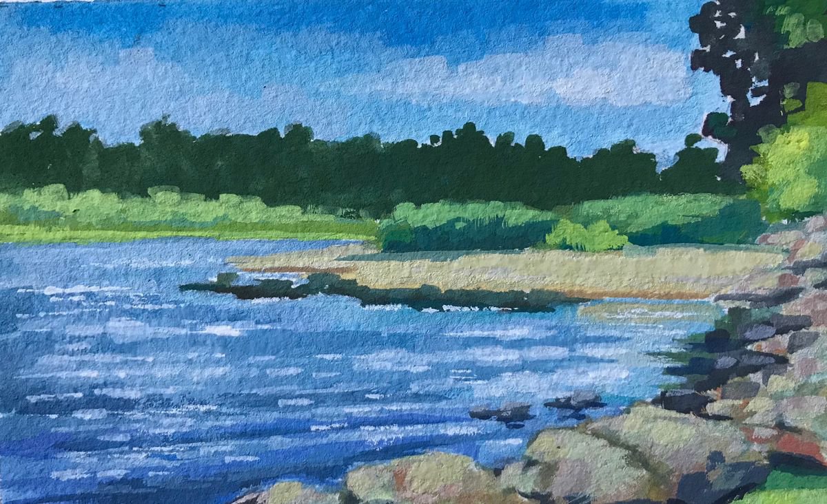 Impressionistic Painting , Cove At Walton Preserve By Jimmy Leslie, 5 X 3, Artwork For Sale On Artfinder