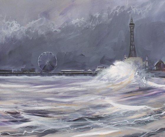 Blackpool Tower in a Winter Storm