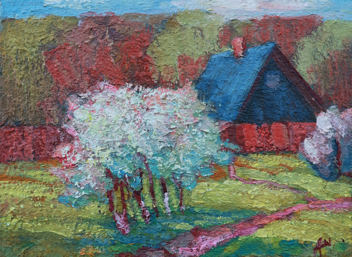 Apple trees in bloom by Anna Shurakova