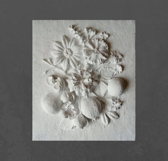 sculptural wall  art "Flowers and fruits"