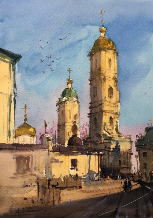 Warm evening in the Pochaiv Lavra by Andrii Kovalyk
