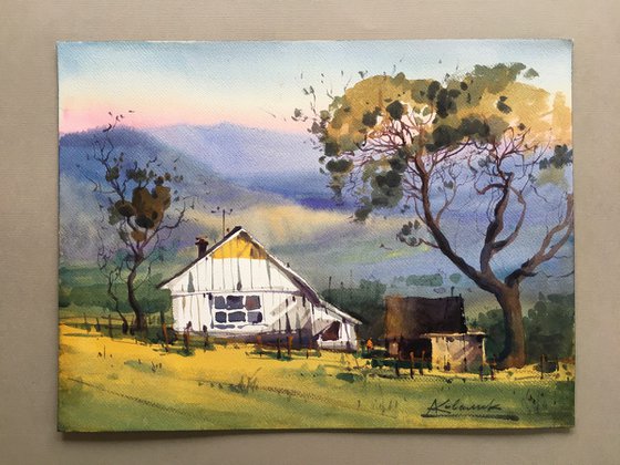 The handmade painting "A House in the Carpathians"