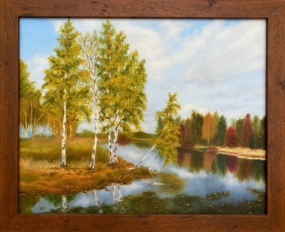 Birches over the water