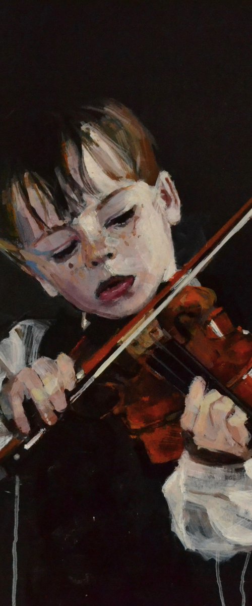 The boy and his violin by Marco  Ortolan