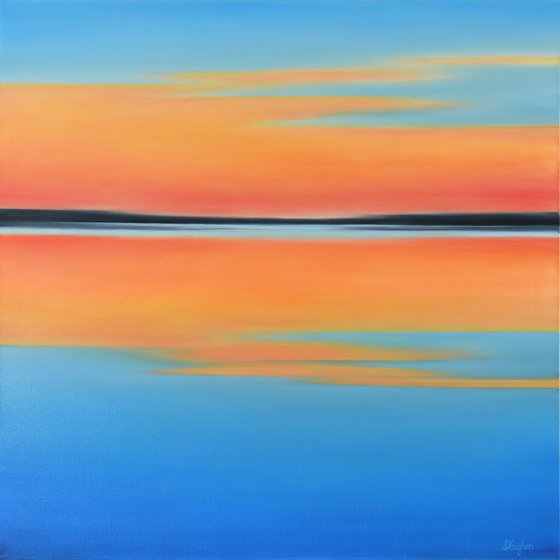 Orange into Blue - Colorful Abstract Seascape