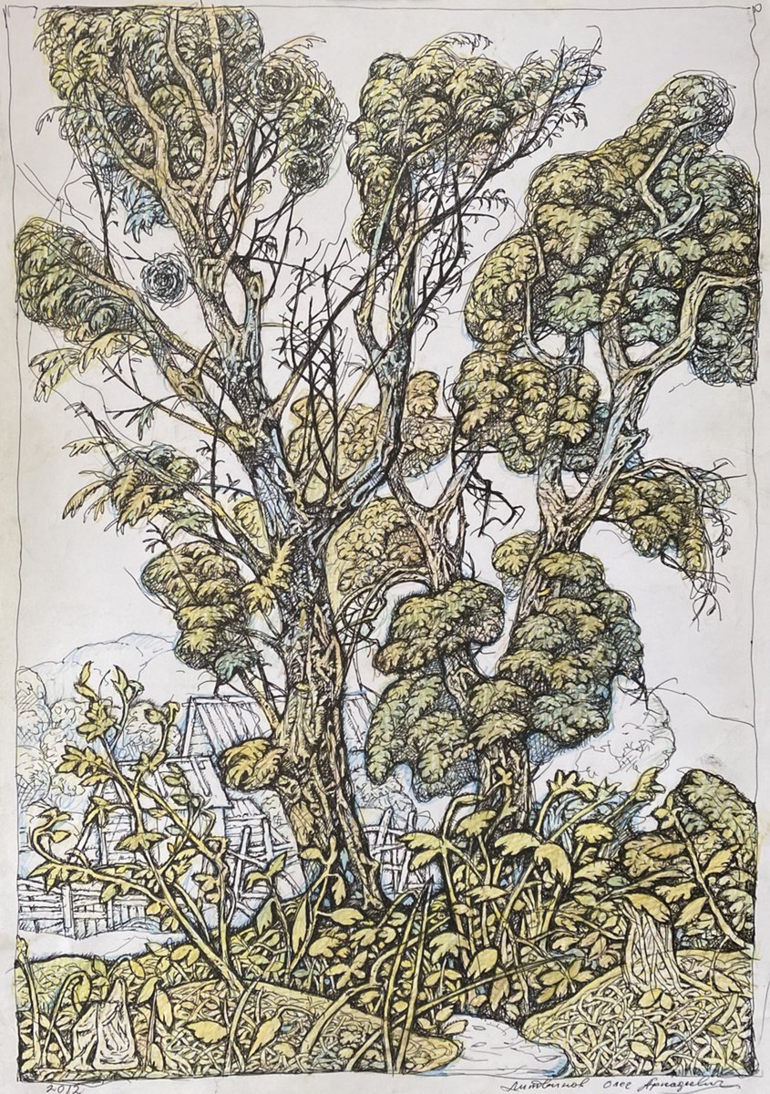 Impressionistic Landscape Painting By Oleg And Alexander Litvinov, 22 X 13", August, Original Artwork