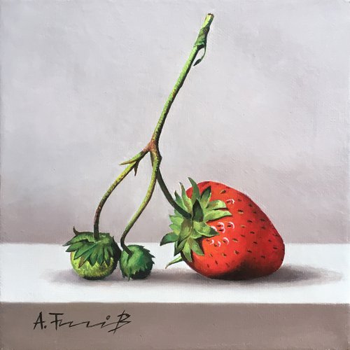 Still Life with Wild Strawberry by Alexander Titorenkov