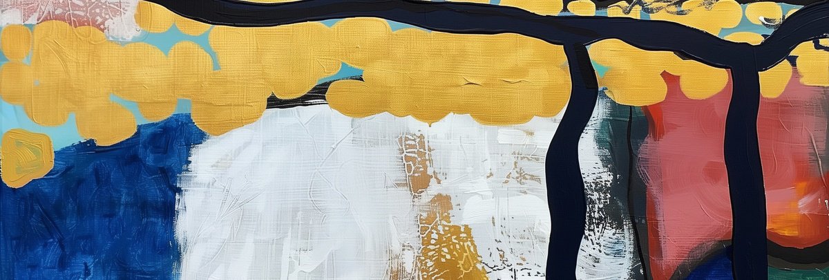 Abstract Acrylic Painting By V+V Kniazievi, 177 X 59", Golden Artery #5, Original Artwork