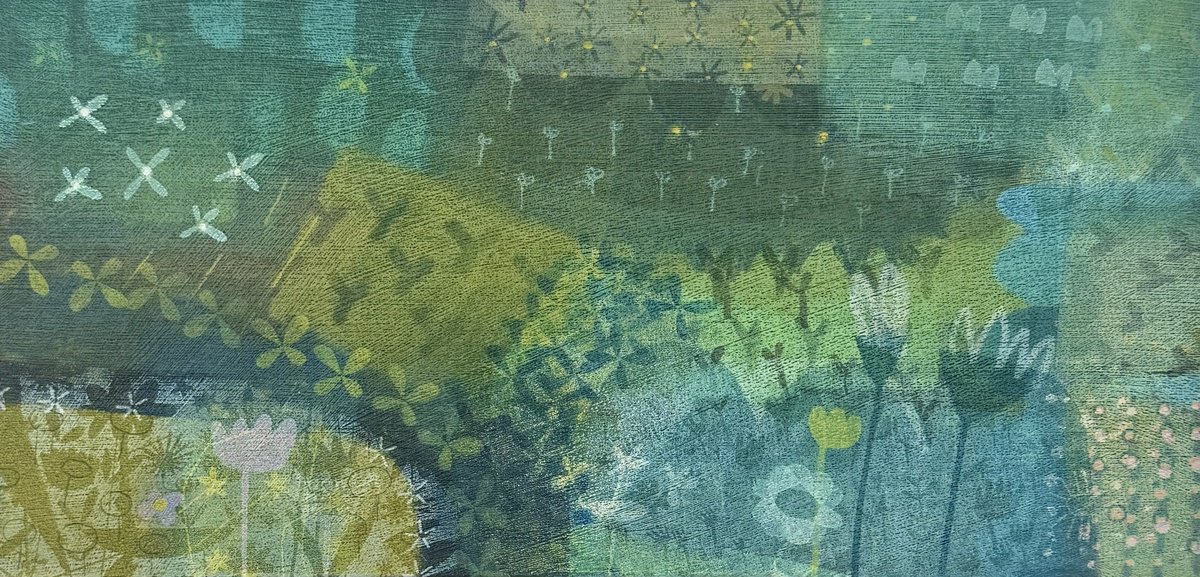 Illustrative Landscape Limited Edition Print By Sarah Broughton, 13 X 7", Cornwall In Summer Ii, Original Artwork