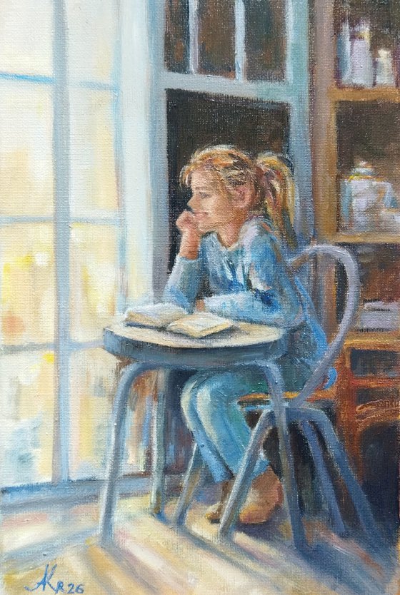 Girl reading a book