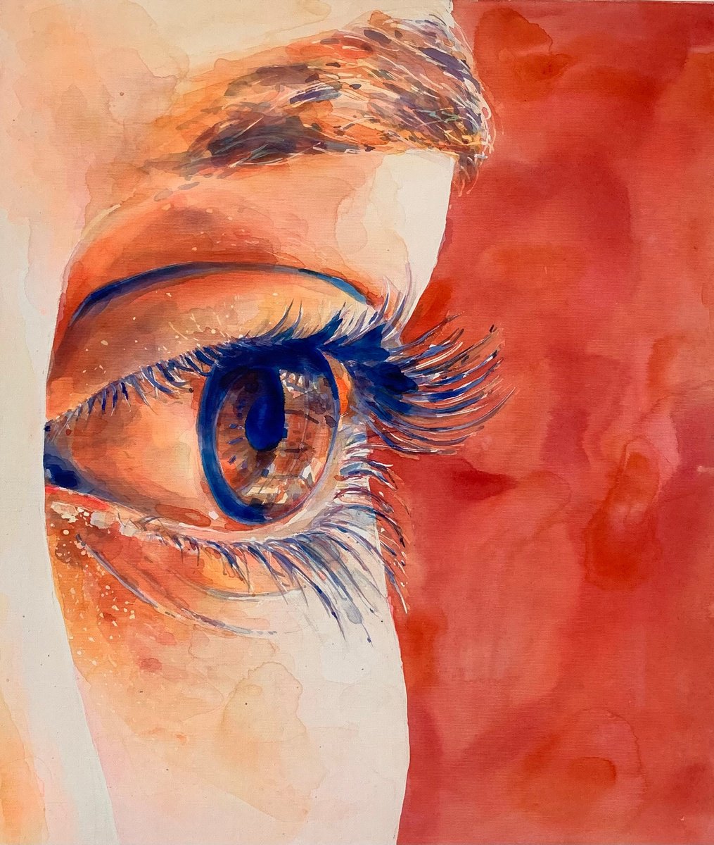 Impressionistic Portrait Acrylic Painting By Alina Lobanova, 24 X 28, Inner Universe, Original Artwork