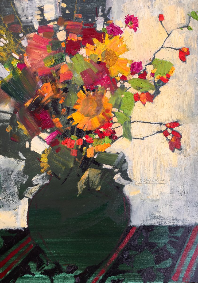 Still life Ukrainian flowers by Andrii Kovalyk