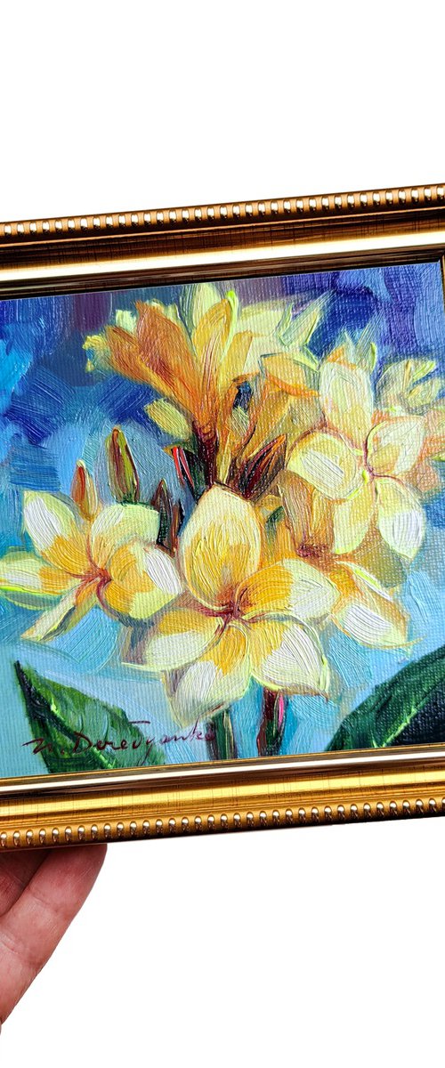 Hawaiian plumeria flowers by Nataly Derevyanko