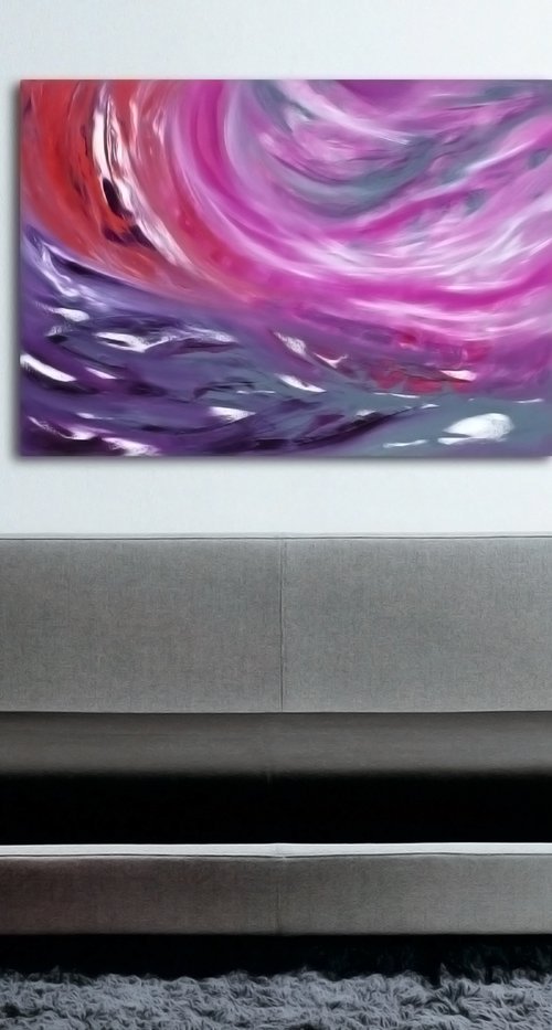 Profonda anima, 100x70 cm, Deep edge, LARGE XL, Original abstract painting, oil on canvas by Davide De Palma