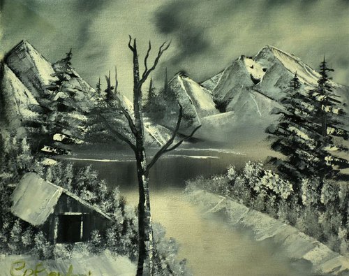 Black And White Snow Mountain by Goutami Mishra