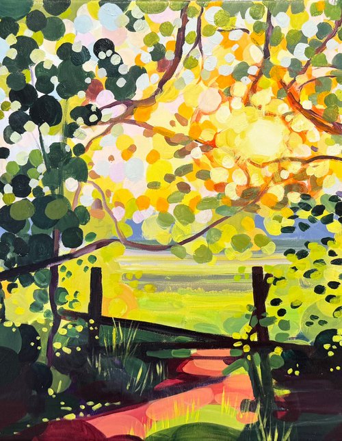 Sunburst Pathway and Meadow by Hannah  Bruce