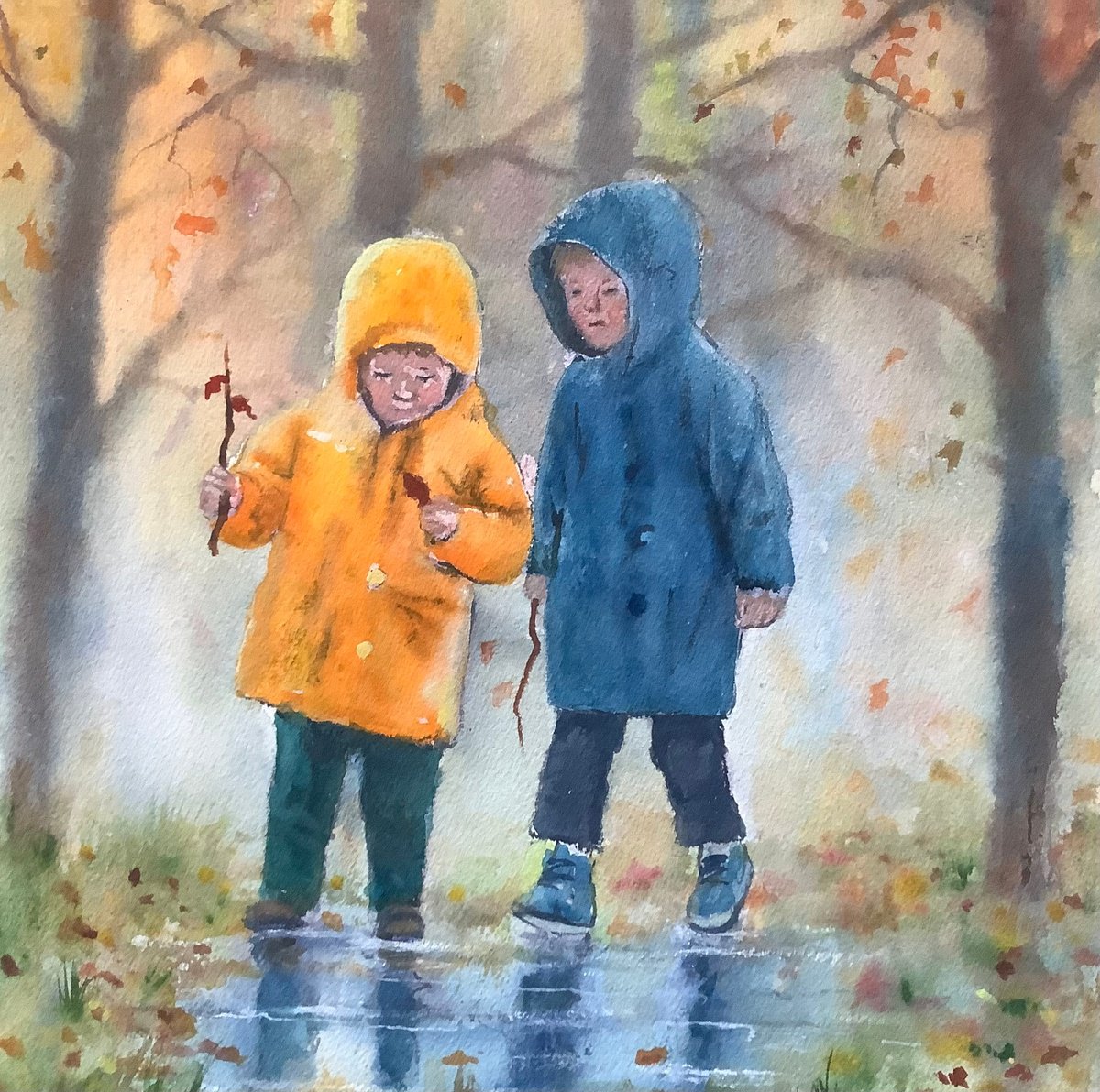 Impressionistic Landscape Watercolour By Darren Carey, 11 X 15, The Fall, Original Artwork