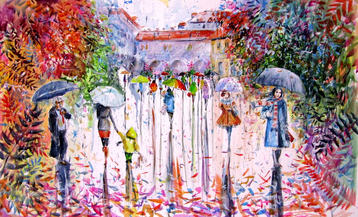 Colorful fall in the city II /65 x 105 cm/ by Kovcs Anna Brigitta